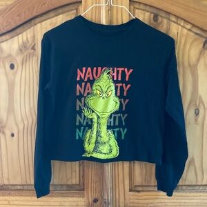 Women The Grinch Naughty black green long sleeve t-shirt - size M